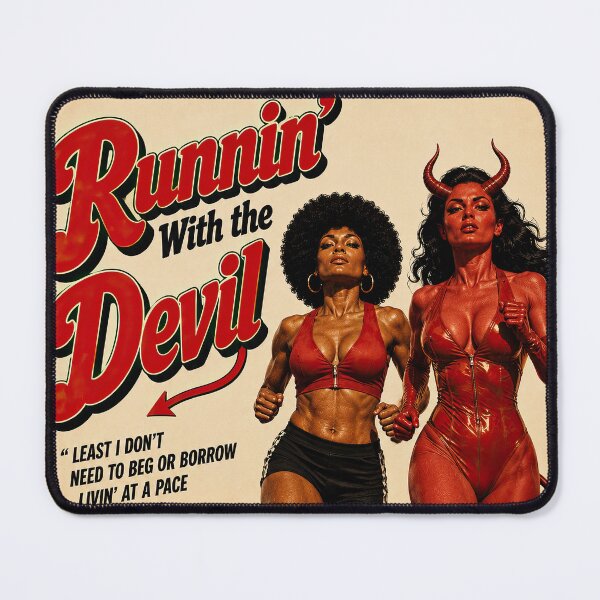 Item preview, Runnin' With the Devil - Retro 80s Rock Inspired Vintage Design designed and sold by obstinator.