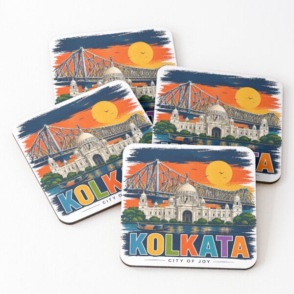 Item preview, Kolkata City of Joy Victoria Memorial Howrah Bridge Sunset designed and sold by WearTheVibe Store.