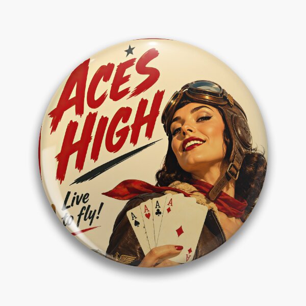 Item preview, Aces High - Retro 80s Metal Inspired Vintage Design designed and sold by obstinator.
