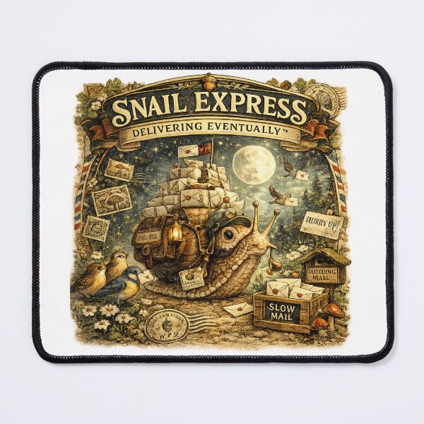 Item preview, Snail Express Woodland Mail Delivery designed and sold by Mosslume Studio.