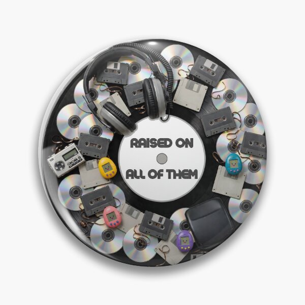 Item preview, Raised On All Of Them - Funny 90s Nostalgia Retro Music Tech Wreath designed and sold by Neurospicy Trolls.