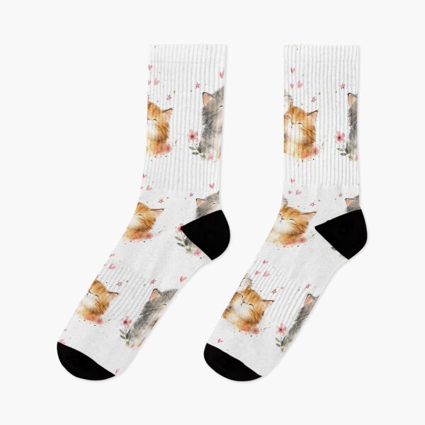 Item preview, Two Kittens in Love | Watercolor Illustration of Hearts and Love designed and sold by Natalia-Vlad.