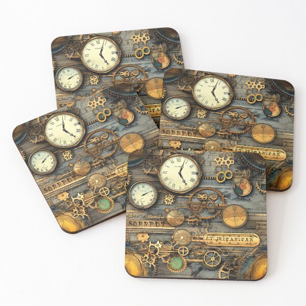 Item preview, Steampunk Grunge Retro Vintage Clock Designs Pattern designed and sold by DEC02.
