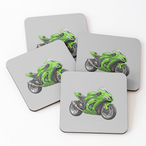 Item preview, Green Kawasaki Ninja ZX-10R KRT Edition Superbike Motorcycle Vector Illustration designed and sold by Motorline44.
