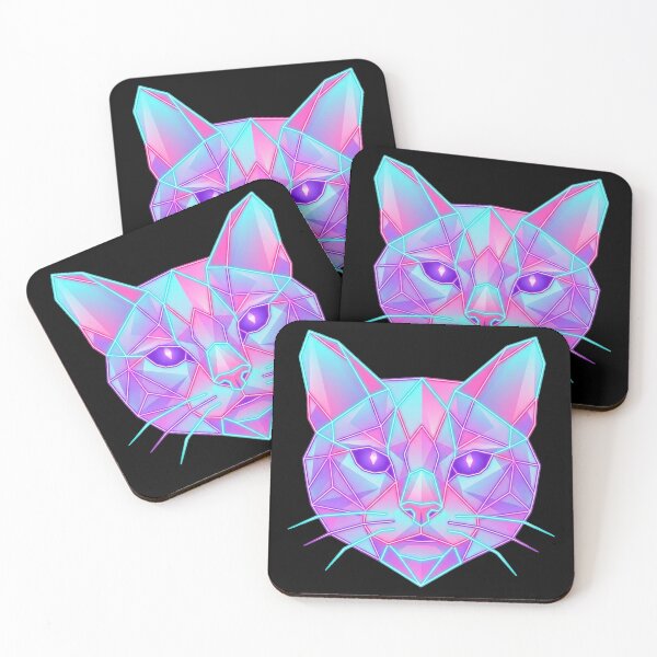 Item preview, Neon Low-Poly Cyber Cat designed and sold by CatstheticShop1.
