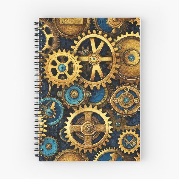 Item preview, Steampunk Machinery Designs Sky Blue And Golden Pattern designed and sold by DEC02.