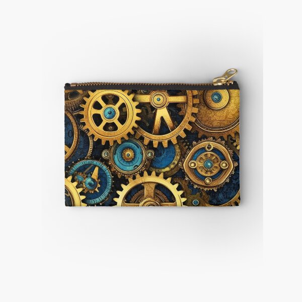 Item preview, Steampunk Machinery Designs Sky Blue And Golden Pattern designed and sold by DEC02.