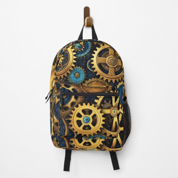 Item preview, Steampunk Machinery Designs Sky Blue And Golden Pattern designed and sold by DEC02.