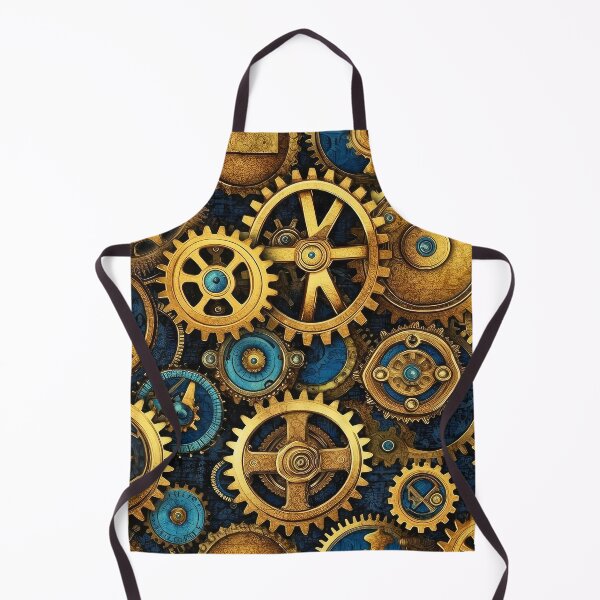 Item preview, Steampunk Machinery Designs Sky Blue And Golden Pattern designed and sold by DEC02.