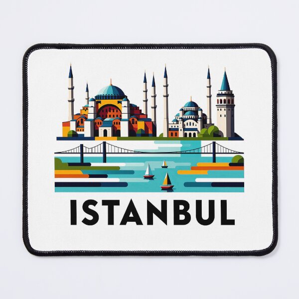 Item preview, Istanbul Turkey Travel Souvenir - Hagia Sophia & Galata Tower Art designed and sold by OzzFrequency.