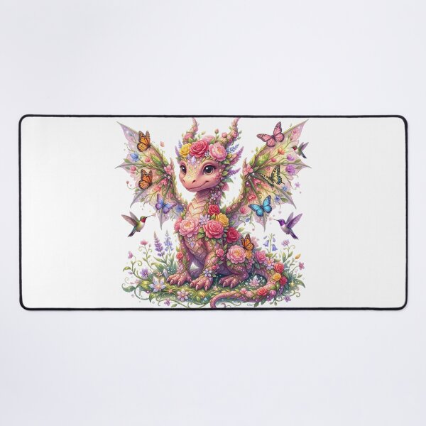 Item preview, Baby dragon with blooming roses designed and sold by kidoramagic.