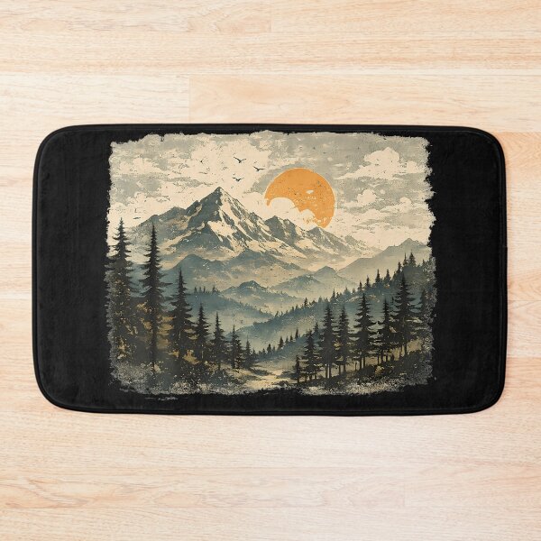 Item preview, Vintage Mountain Landscape Distressed Wilderness Nature designed and sold by DawnJulie.