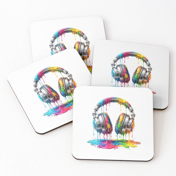 Item preview, Color Splash Headphones - Neon Paint Dripping Music Lover designed and sold by Neurospicy Trolls.