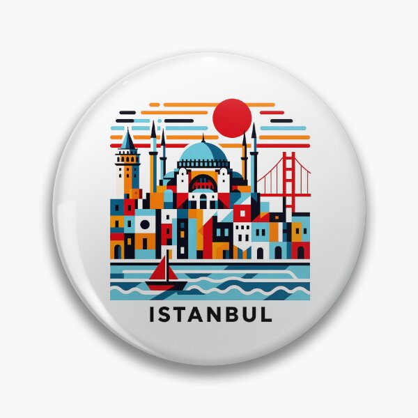 Item preview, Istanbul Turkey Travel Souvenir - Hagia Sophia & Galata Tower Art designed and sold by OzzFrequency.