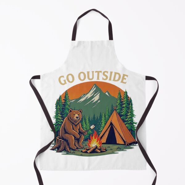 Item preview, Go Outside Bear Camping Vintage Outdoor Adventure designed and sold by GabeMountainArt.
