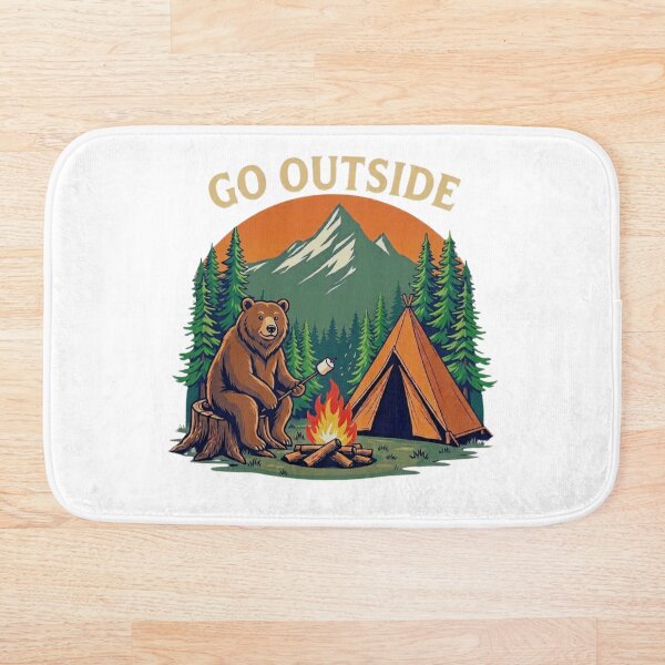 Item preview, Go Outside Bear Camping Vintage Outdoor Adventure designed and sold by GabeMountainArt.