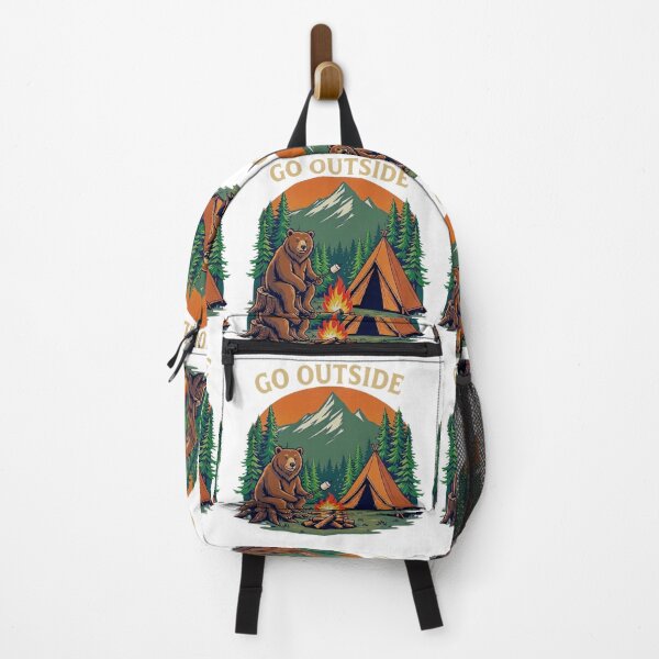 Item preview, Go Outside Bear Camping Vintage Outdoor Adventure designed and sold by GabeMountainArt.