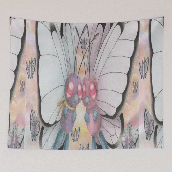 Item preview, Butterflies Farewell at Sunset Colored Pencil Drawing designed and sold by CuervoRonronero.