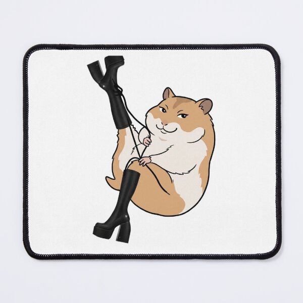 Aperçu de l'œuvre Hamster arrogant tenant des bottes gothiques | Autocollant mème drôle créée et vendue par SoftPawsAtelier.