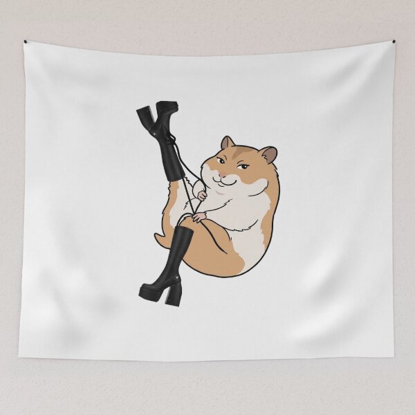 Item preview, Smug Hamster Holding Goth Boots | Funny Meme Sticker designed and sold by SoftPawsAtelier.