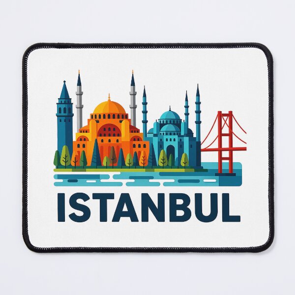 Item preview, Istanbul Turkey Travel Souvenir - Hagia Sophia & Galata Tower Art designed and sold by OzzFrequency.
