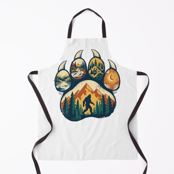 Item preview, Bigfoot Paw Print Retro - Sasquatch Wilderness National Park Style Forest Mountains designed and sold by Neurospicy Trolls.