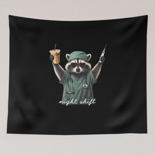 Item preview, Night Shift Raccoon - Seattle Short Spine Raccoon designed and sold by Gbriel3.