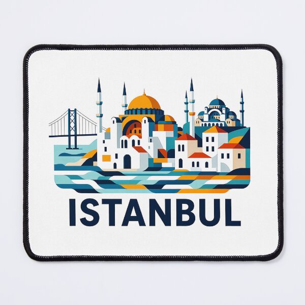 Item preview, Istanbul Turkey Travel Souvenir - Hagia Sophia & Galata Tower Art designed and sold by OzzFrequency.