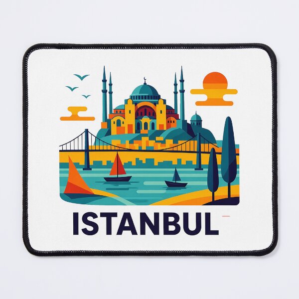 Item preview, Istanbul Turkey Travel Souvenir - Hagia Sophia & Galata Tower Art designed and sold by OzzFrequency.