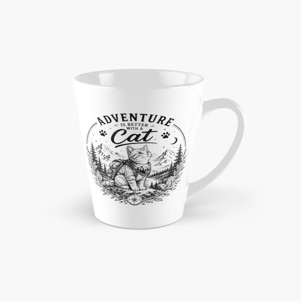 Item preview, Adventure Is Better With A Cat | Hiking Cat Vintage Line Art designed and sold by DMQ-Designs.