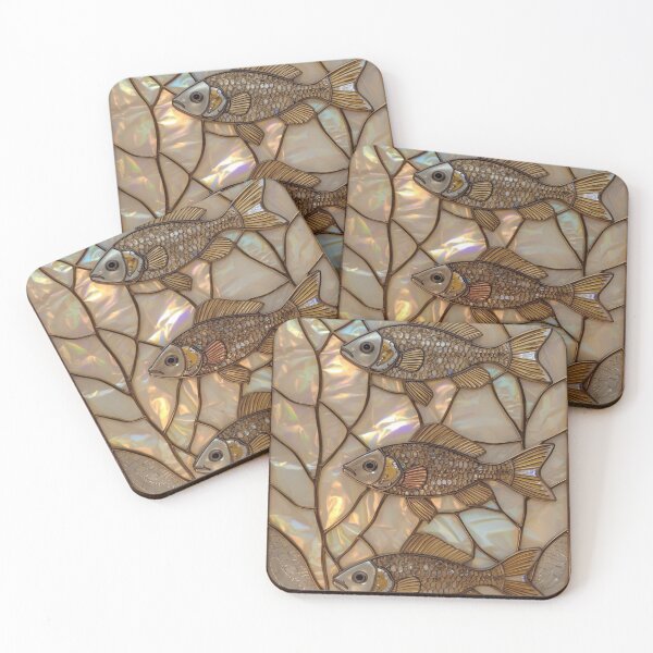 Item preview, Elegant Iridescent Golden Stained Glass Fish designed and sold by BriSher.