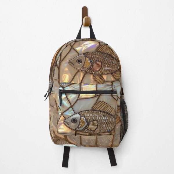 Item preview, Elegant Iridescent Golden Stained Glass Fish designed and sold by BriSher.