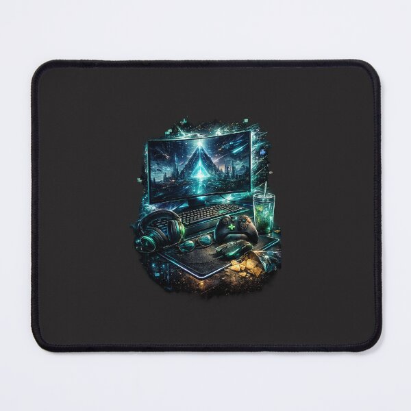 Item preview, Futuristic Gaming Setup T-Shirt – Neon Gamer Desk & Sci-Fi PC Design designed and sold by CraftHubStudio.