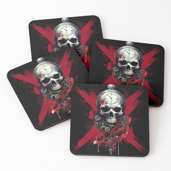 Item preview, Gothic Steampunk Skull Red And Black Tattoo Art designed and sold by DEC02.