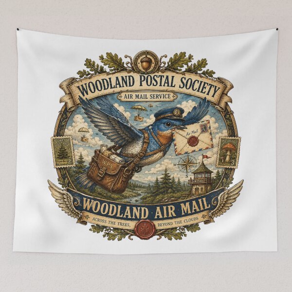 Item preview, Woodland Postal Society Air Mail Service designed and sold by Mosslume Studio.
