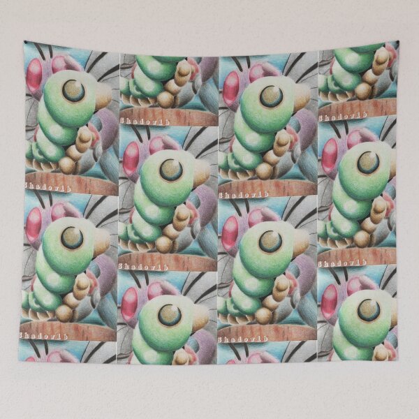 Item preview, Little Caterpillar Dreaming of Wings Traditional Art designed and sold by CuervoRonronero.