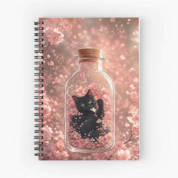 Item preview, Black Cat in Cherry Blossom Bottle designed and sold by Pure Craft.