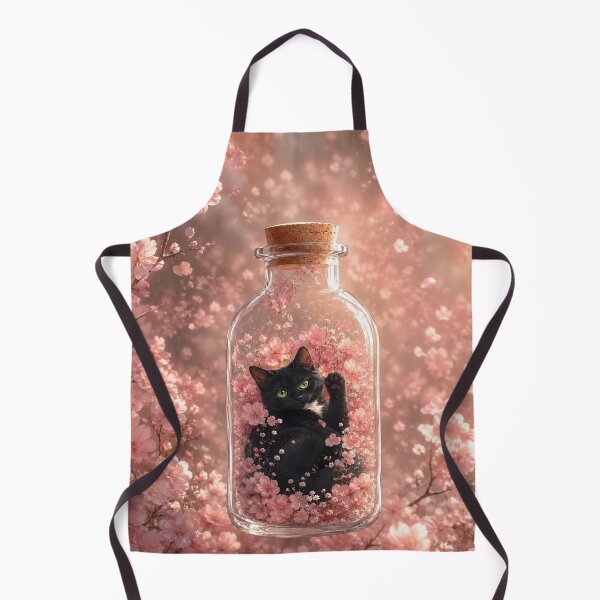Item preview, Black Cat in Cherry Blossom Bottle designed and sold by Pure Craft.
