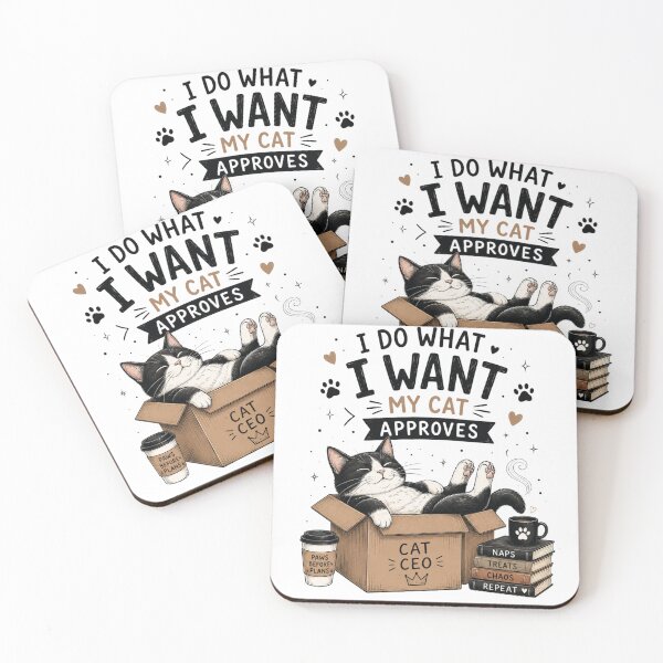 Item preview, I Do What I Want My Cat Approves | Funny Cat Owner T-Shirt designed and sold by DMQ-Designs.
