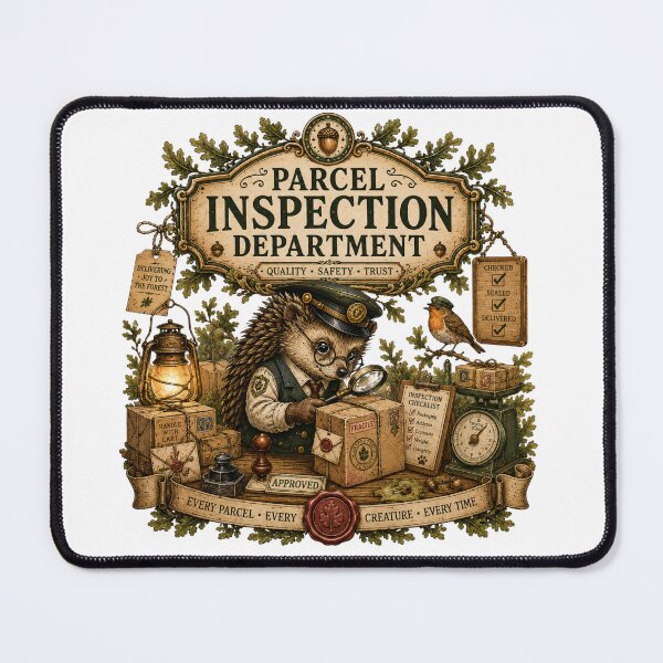 Item preview, Parcel Inspection Department Vintage Hedgehog designed and sold by Mosslume Studio.