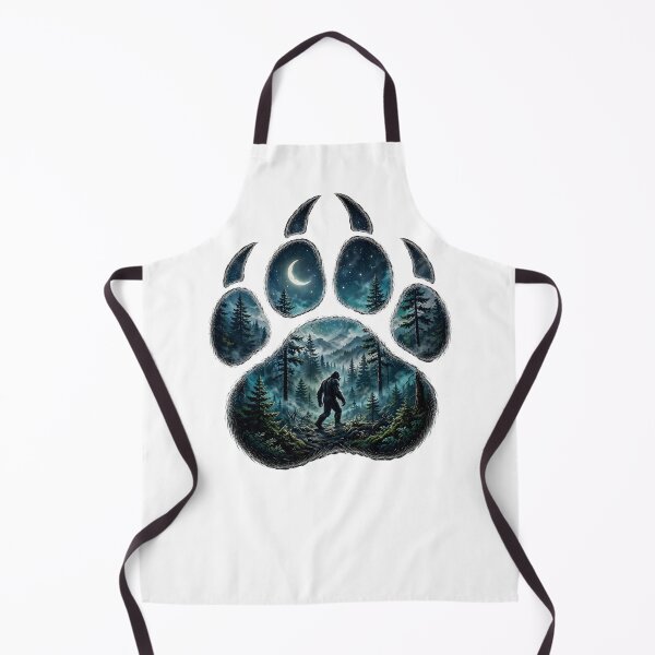 Item preview, Bigfoot Paw Print - Sasquatch Walking In Mystical Forest At Night designed and sold by Neurospicy Trolls.