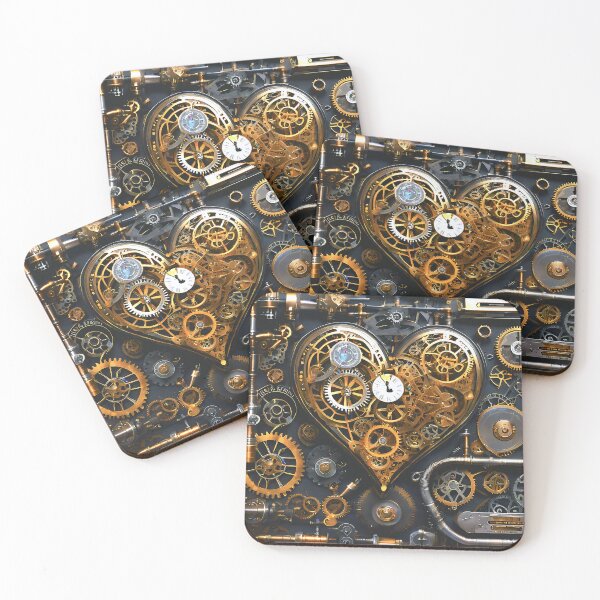 Item preview, Steampunk Heart Industrial Machinery With Gears, Clock, Cogs  designed and sold by DEC02.