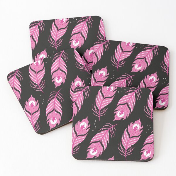 Item preview, Phoenix Feathers Pattern - Pink and Black designed and sold by Daniel Bevis Design.