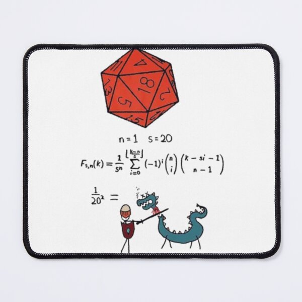Item preview, D&D Probability Math - 1/20 Squared Equals Dead Dragon designed and sold by yanderedev.
