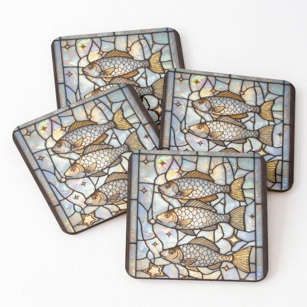 Item preview, Elegant Iridescent Golden Stained Glass Fish designed and sold by BriSher.