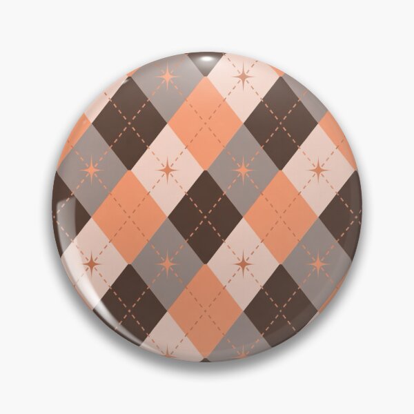 Item preview, Mid Century Modern Argyle Pattern | Retro Peach & Brown Geometric Design designed and sold by Vileprint.