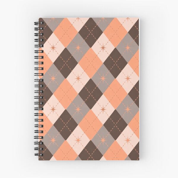 Item preview, Mid Century Modern Argyle Pattern | Retro Peach & Brown Geometric Design designed and sold by Vileprint.