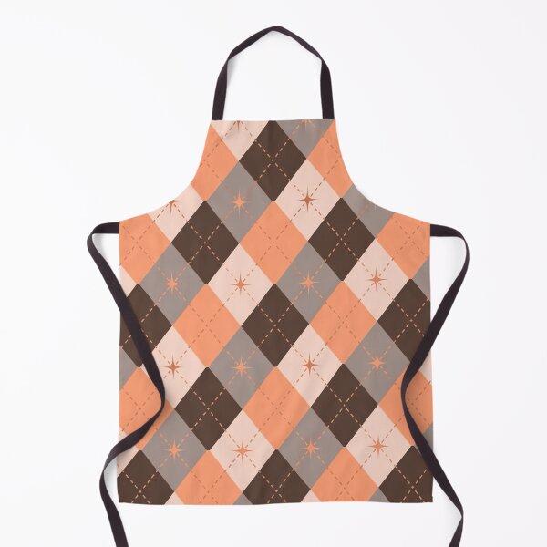 Item preview, Mid Century Modern Argyle Pattern | Retro Peach & Brown Geometric Design designed and sold by Vileprint.