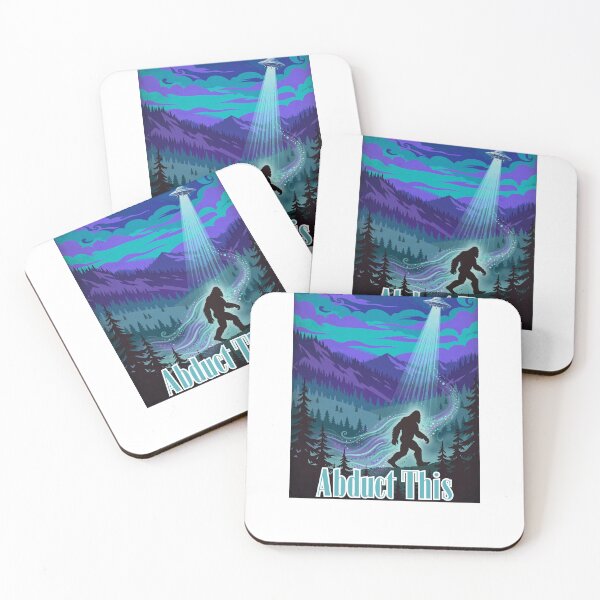 Item preview, Abduct This - Funny Bigfoot UFO Abduction Retro Poster designed and sold by Neurospicy Trolls.