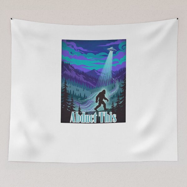 Item preview, Abduct This - Funny Bigfoot UFO Abduction Retro Poster designed and sold by Neurospicy Trolls.